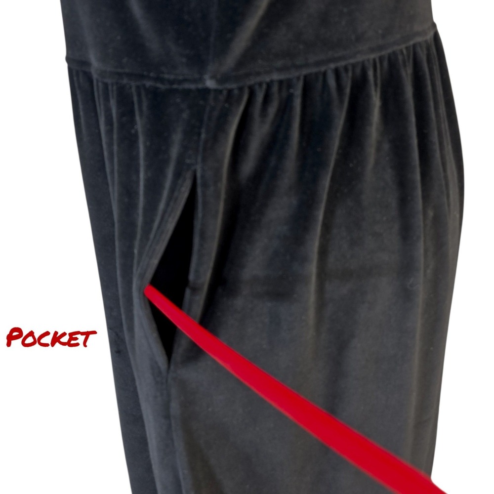Smith & Hawken‎ Vintage Velvet Maxi Dress Womens L Long Sleeve Button Pockets - Picture 7 of 9